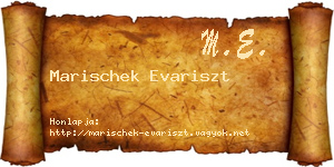 Marischek Evariszt névjegykártya